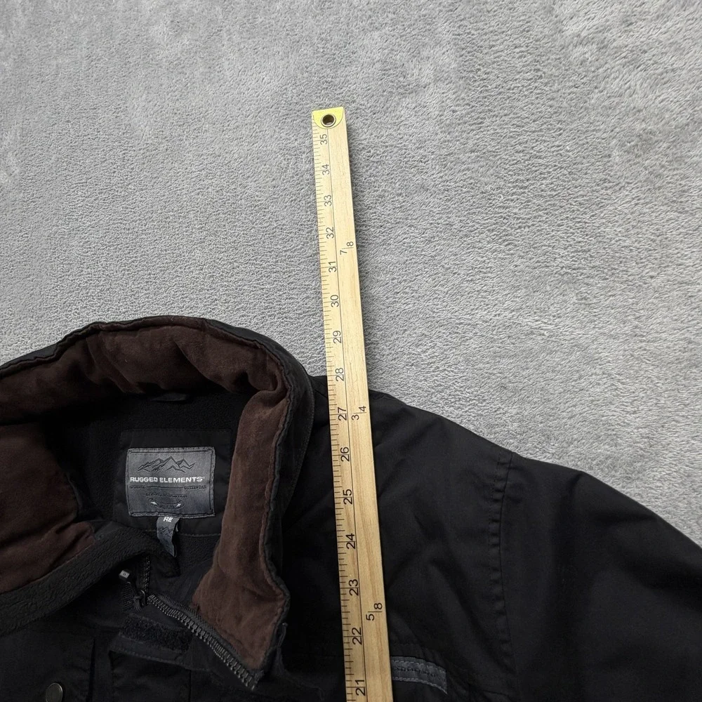 Rugged Elements Jacket Mens Medium‎ Black Insulated Parka Full Zip Pockets